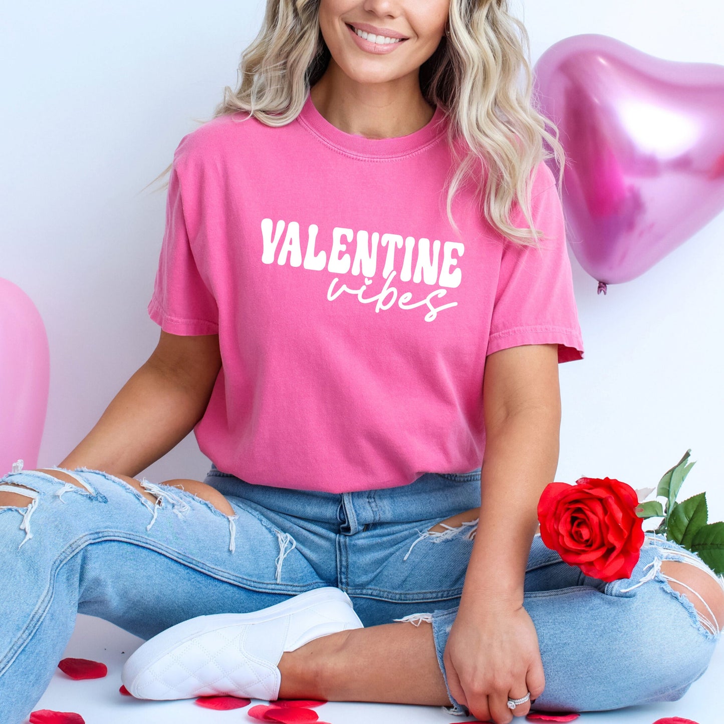 Retro Valentine Vibes | Garment Dyed Tee