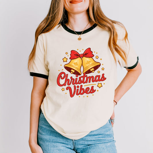 Christmas Vibes Bells  | Ringer Tee
