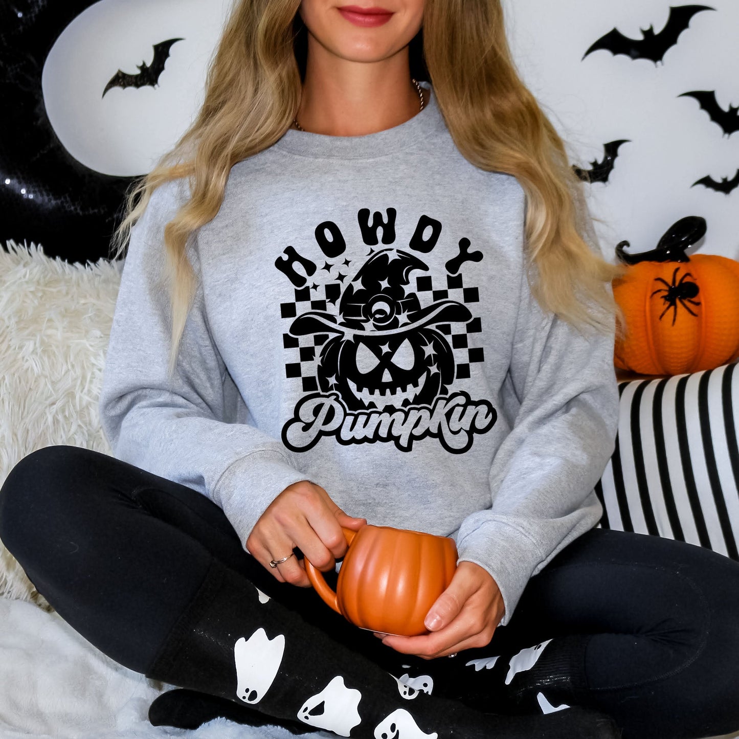 Howdy Pumpkin Checkered | Sweatshirt