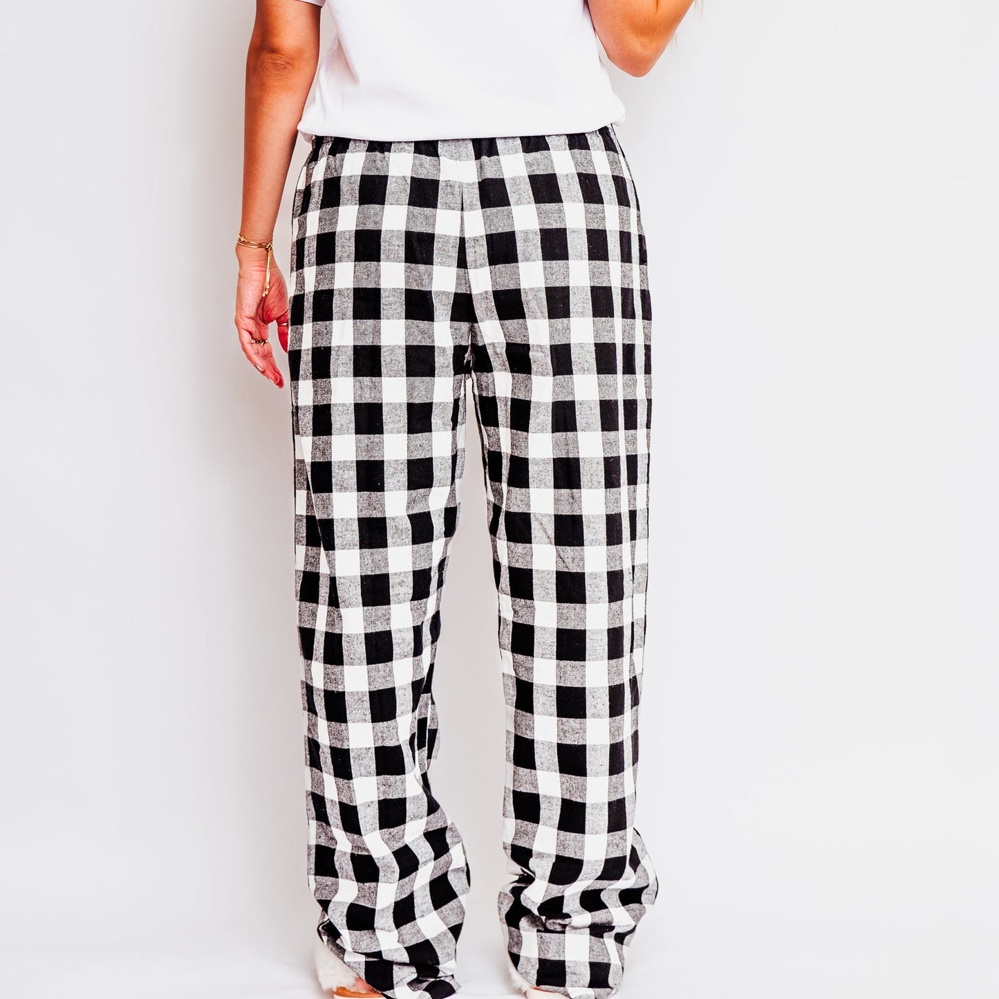 Hello Valentine Bold Script | Plaid Pajama Set