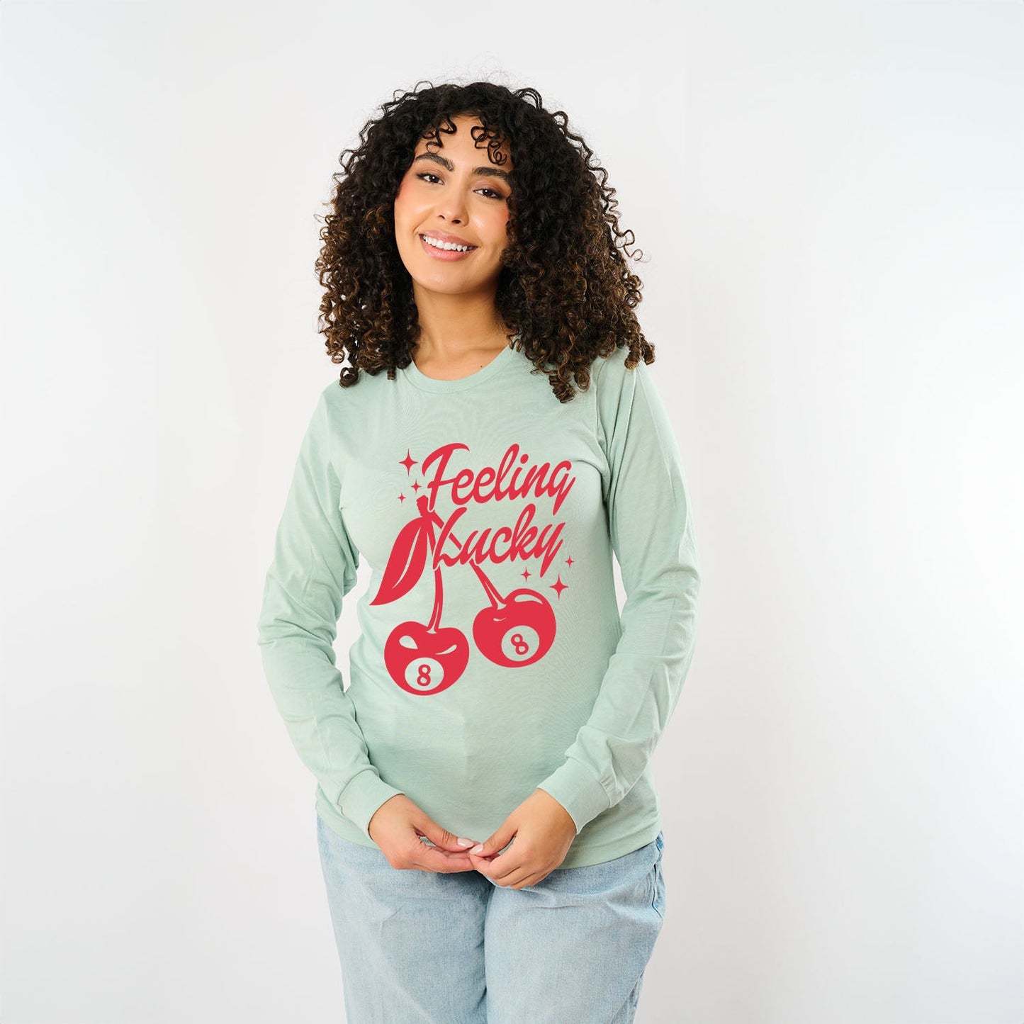 Feeling Lucky Cherries | Long Sleeve Crew Neck