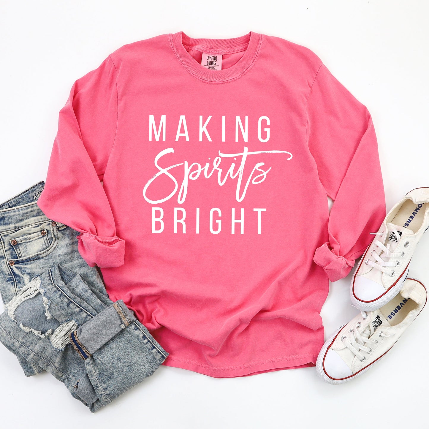 Making Spirits Bright | Garment Dyed Long Sleeve