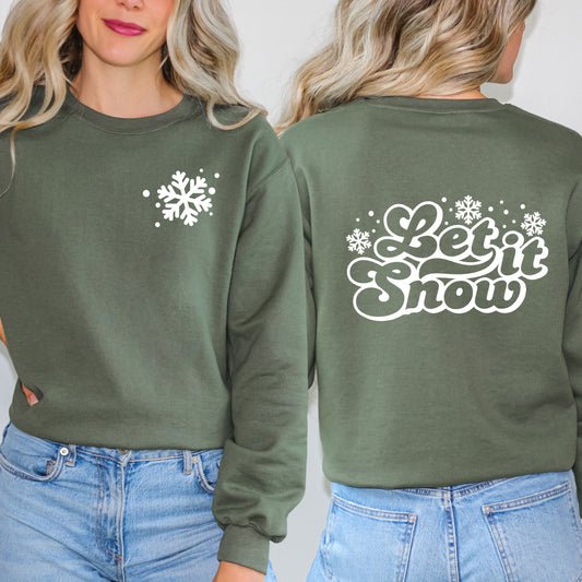 Retro Let It Snow | Sweatshirt Front and Back Design