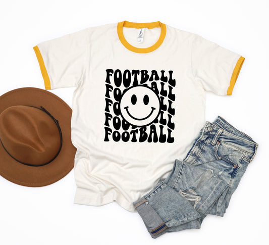 Football Smiley Face | Ringer Tee