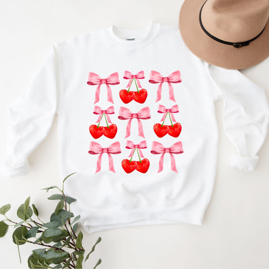 Cherry Coquette Bow Chart | Sweatshirt