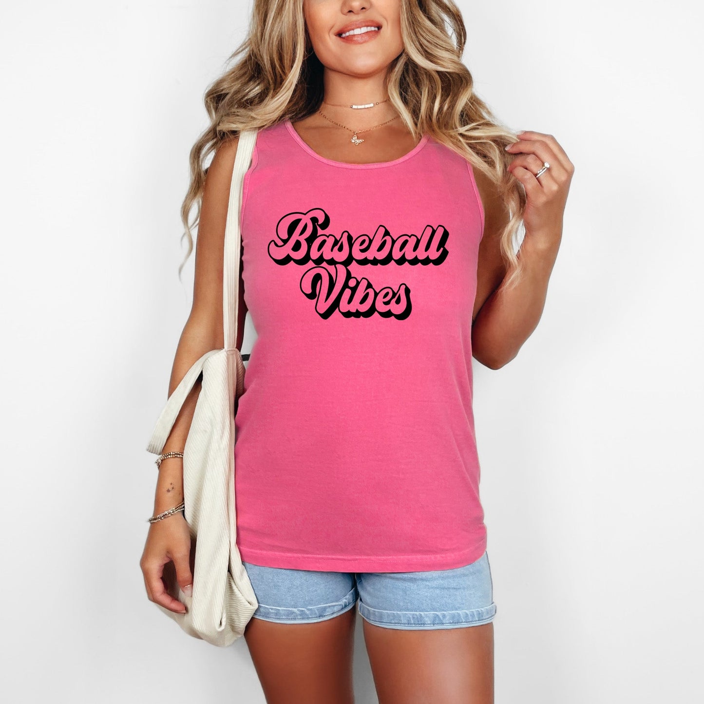 Baseball Vibes Cursive | Garment Dyed Tank