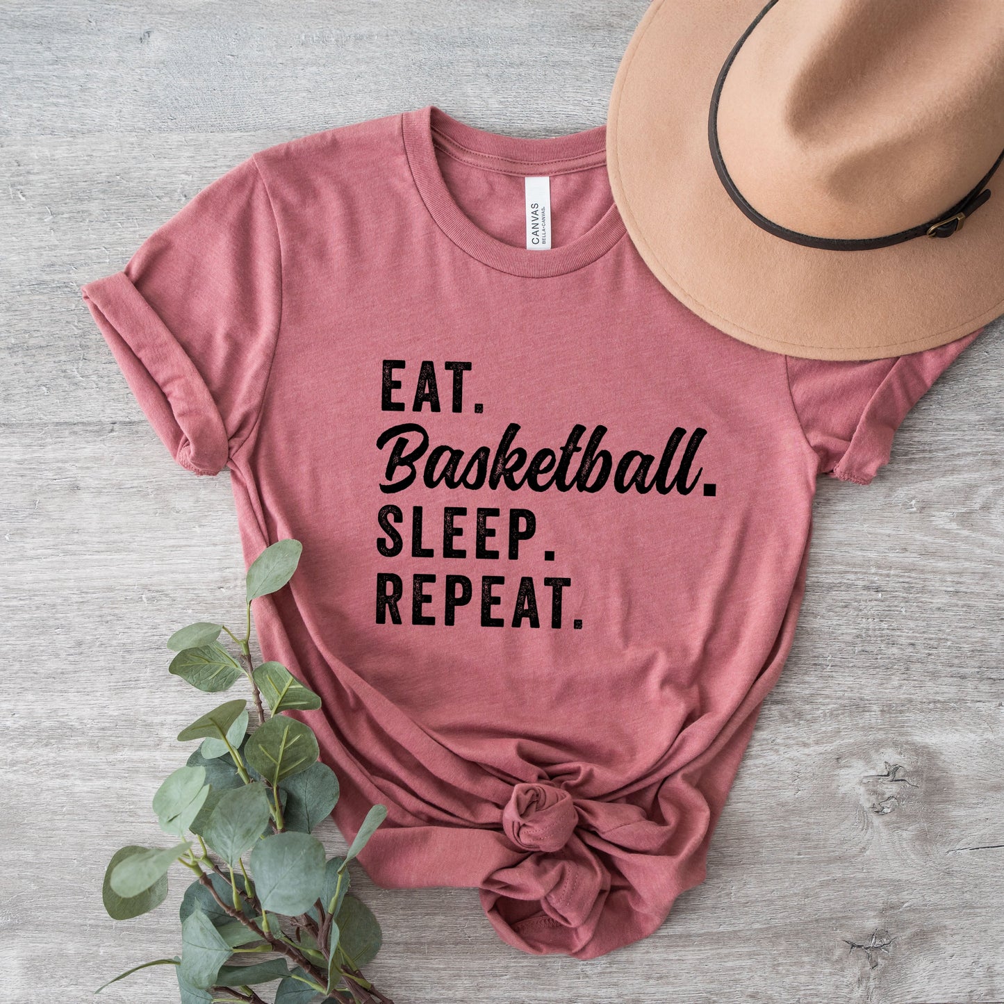 Eat Sleep Basketball Repeat | Short Sleeve Graphic Tee