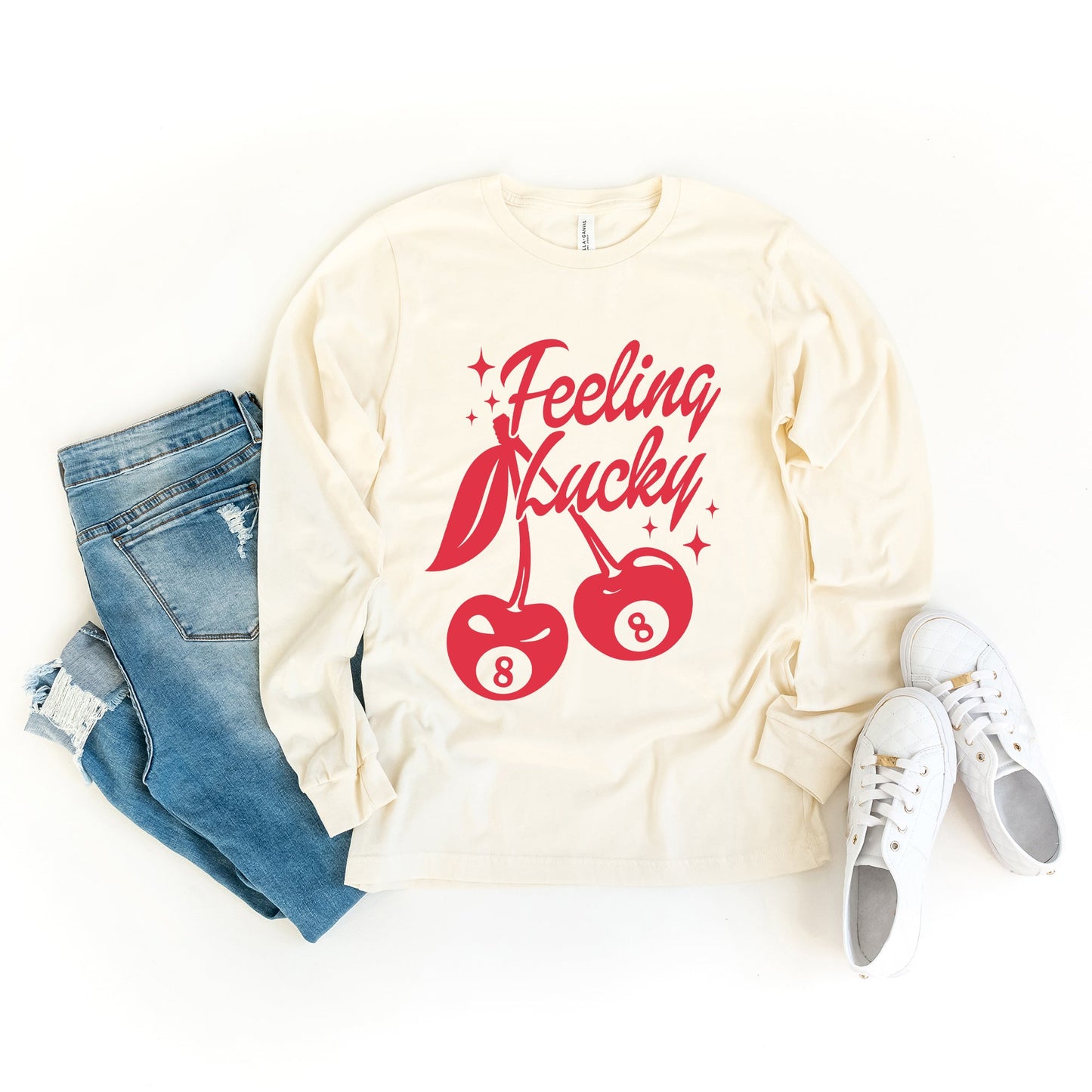 Feeling Lucky Cherries | Long Sleeve Crew Neck