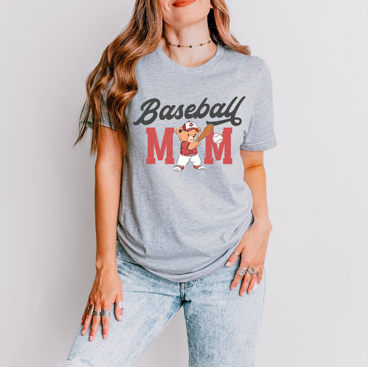 Baseball Mom Teddy Bear | Short Sleeve Graphic Tee