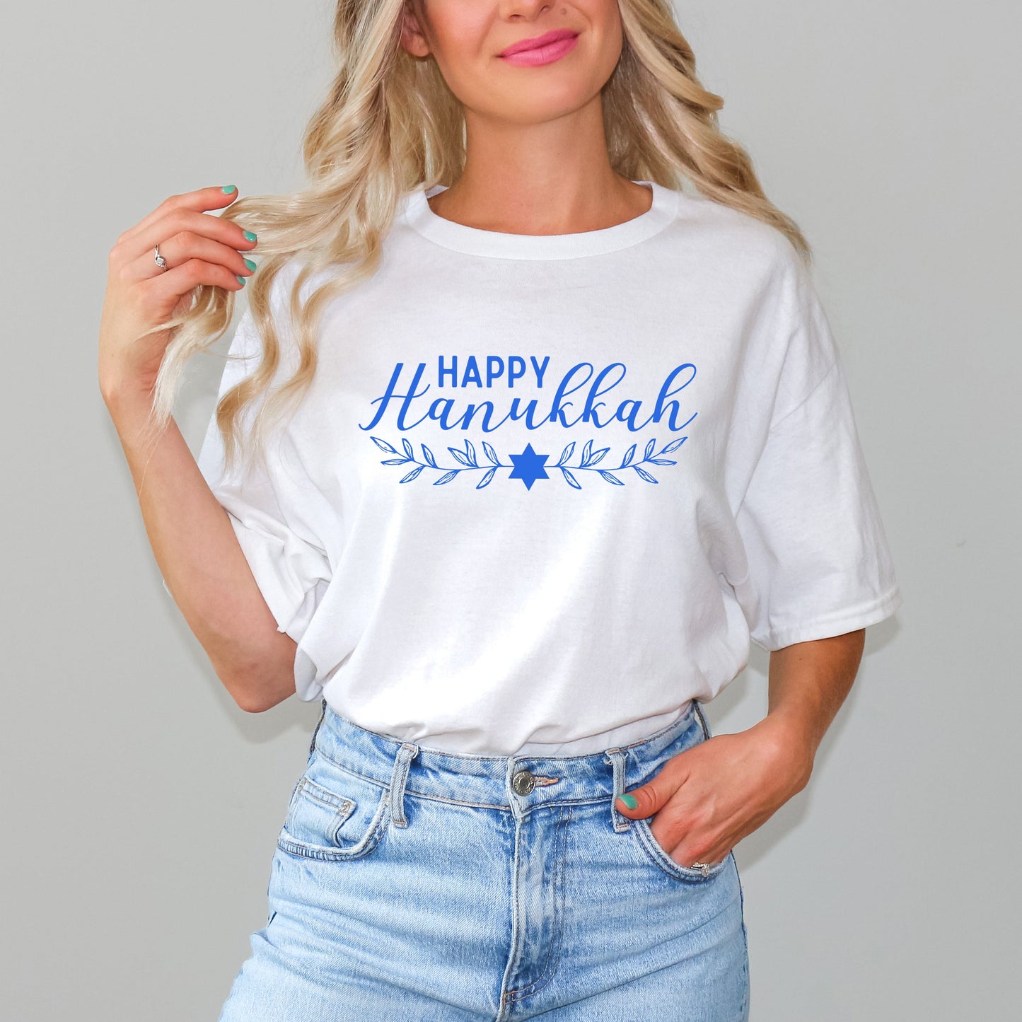 Happy Hanukkah Blue | Short Sleeve Crew Neck