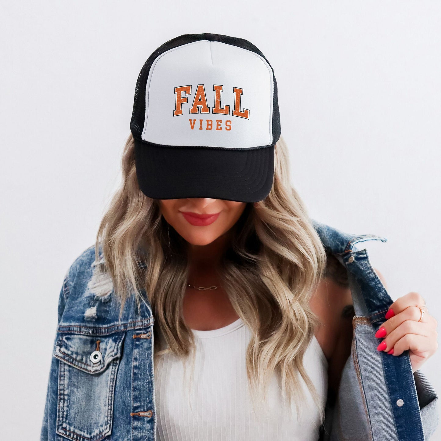 Fall Vibes Varsity Grunge | Foam Trucker Hat