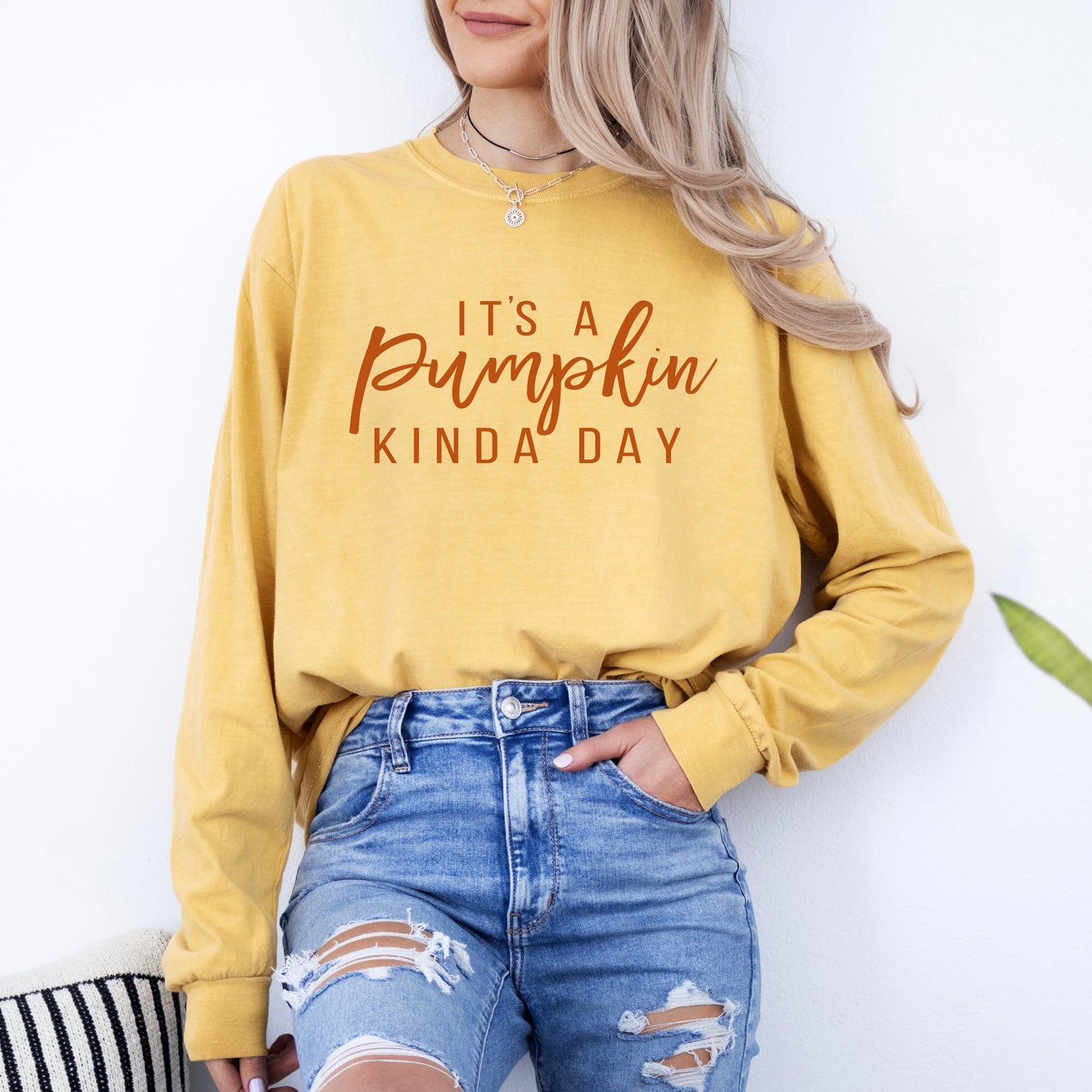 It's A Pumpkin Kinda Day | Garment Dyed Long Sleeve