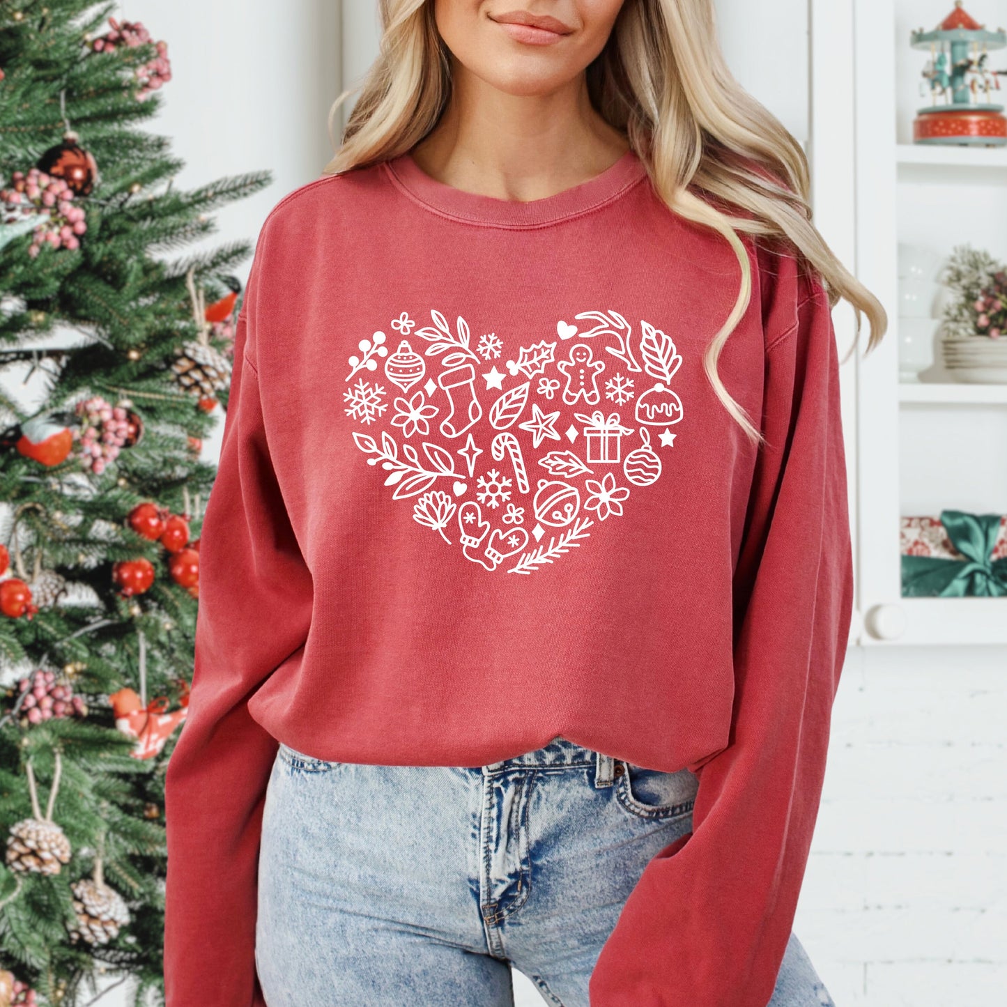 Christmas Heart | Garment Dyed Sweatshirt