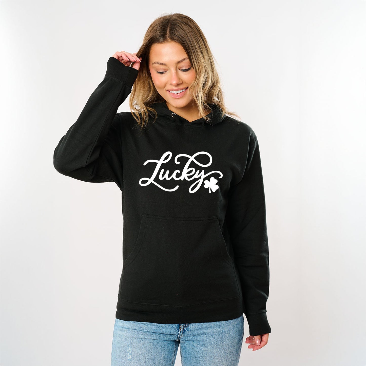 Cursive Lucky Clover | Hoodie