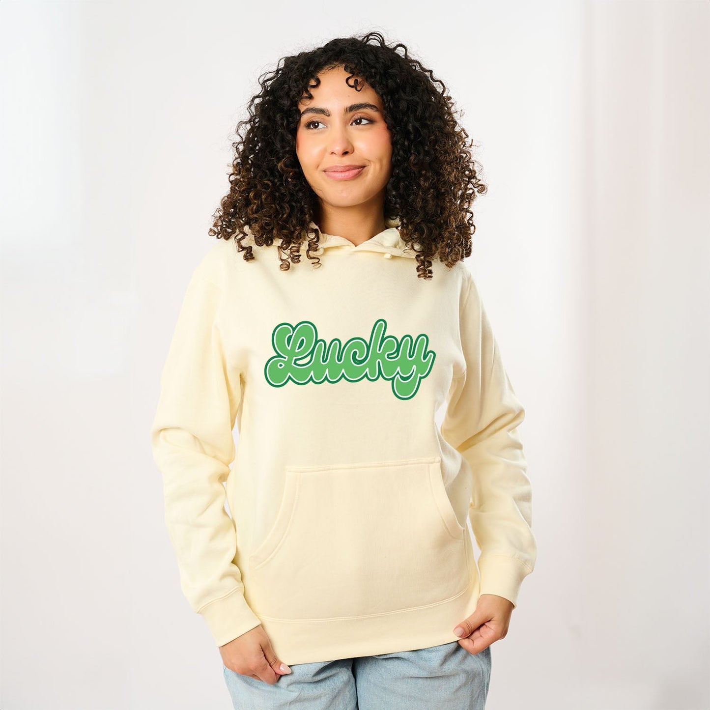 Green Lucky Cursive | Hoodie