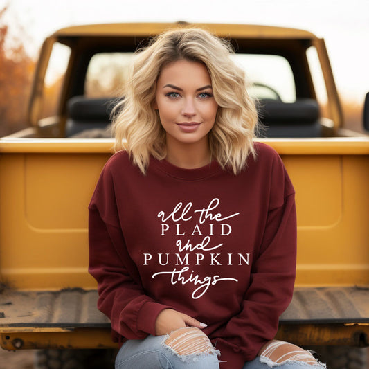 All the Plaid and Pumpkin Things | Sweatshirt