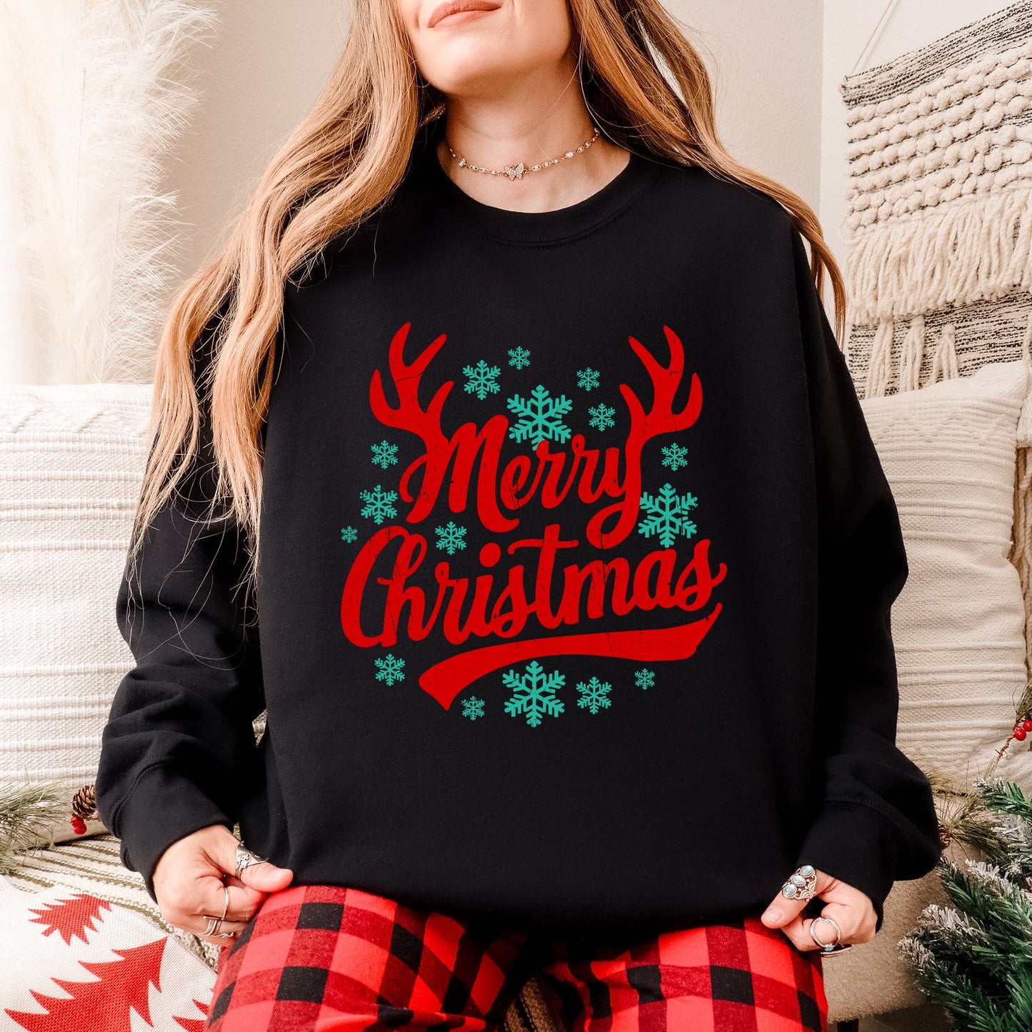 Merry Christmas Antlers | Sweatshirt