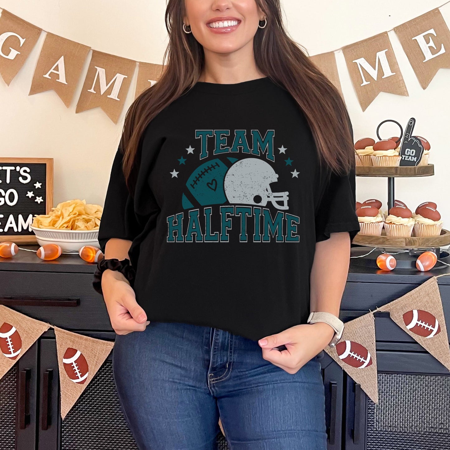 Team Halftime Distressed - Green | Garment Dyed Tee