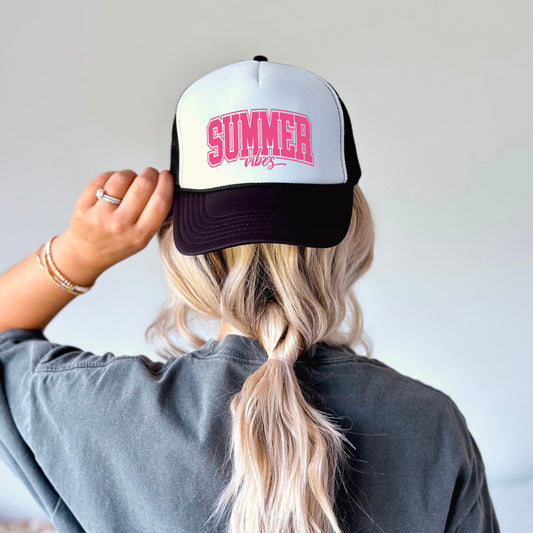 Varsity Summer Vibes Cursive | Foam Trucker Hat