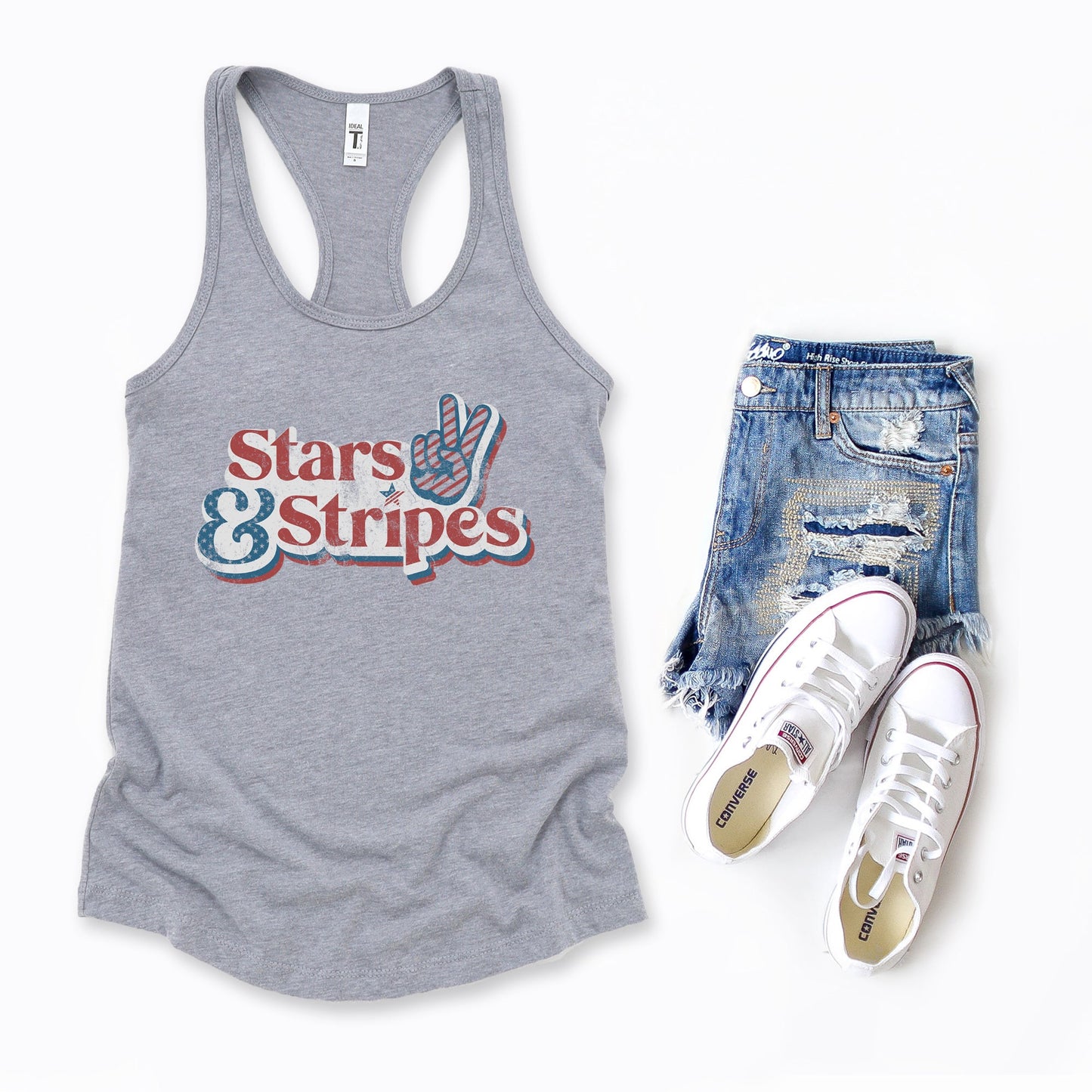 Stars And Stripes Distressed | Racerback Tank