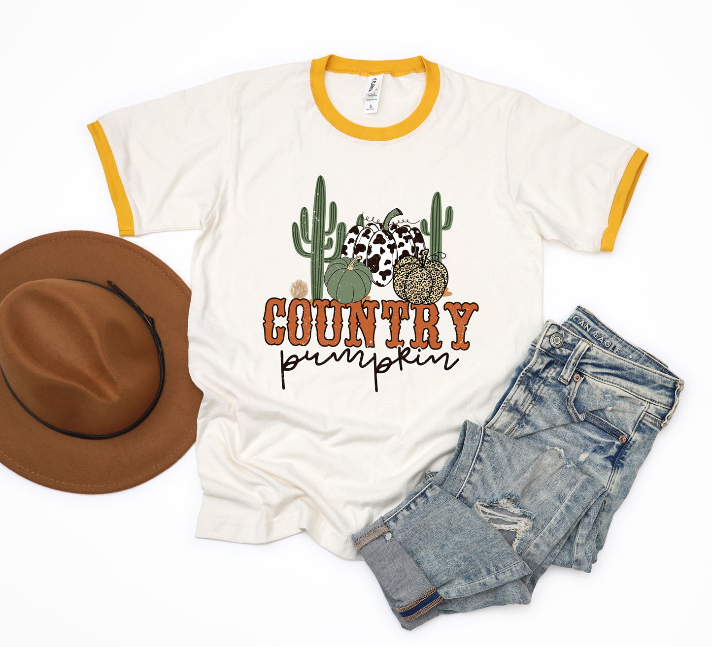 Country Pumpkin Cactus | Ringer Tee