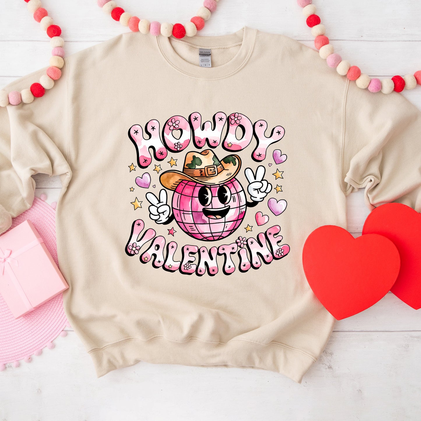 Howdy Valentine Disco Ball | Sweatshirt