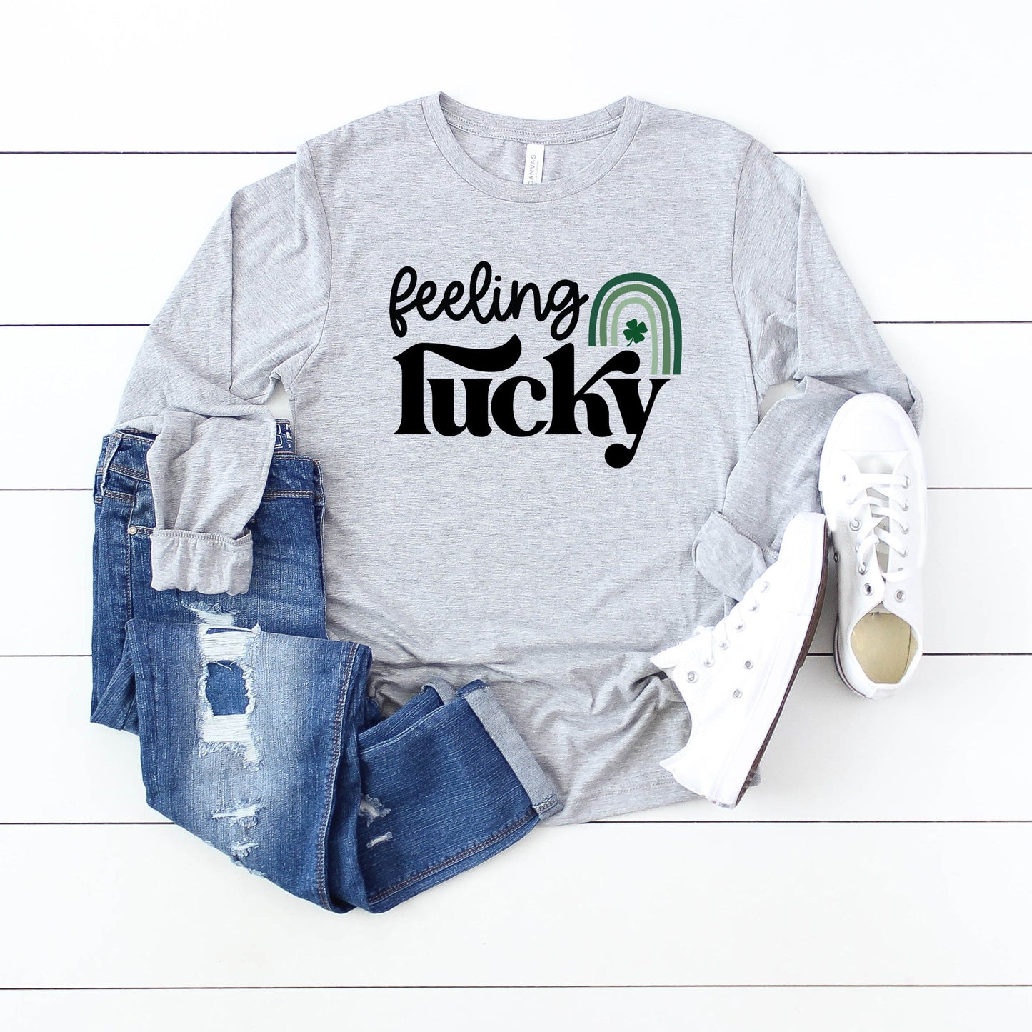 Feeling Lucky Rainbow | Long Sleeve Crew Neck