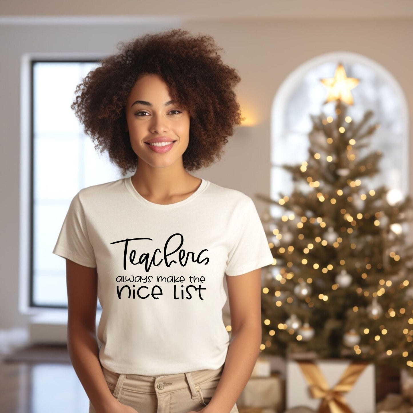 Teachers Always Make The Nice List | Short Sleeve Graphic Tee