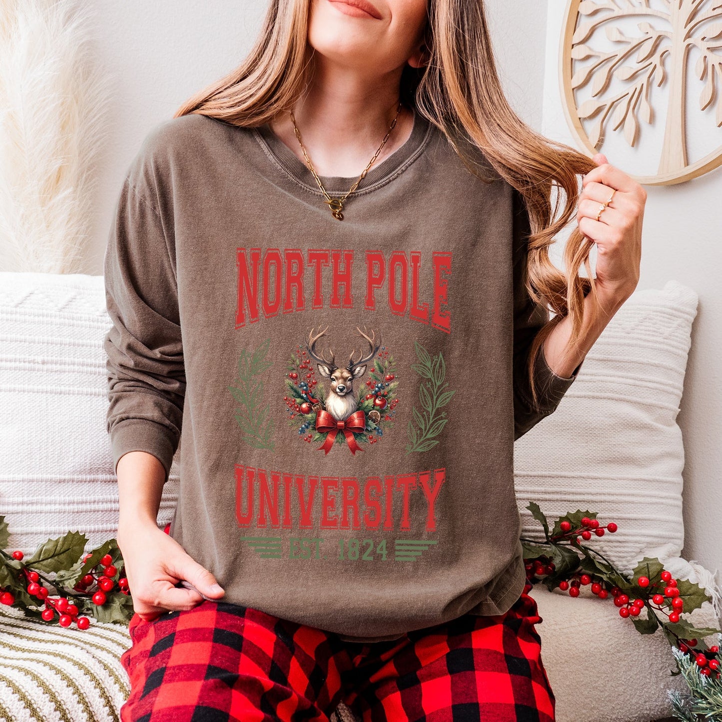 North Pole University Coquette | Garment Dyed Long Sleeve