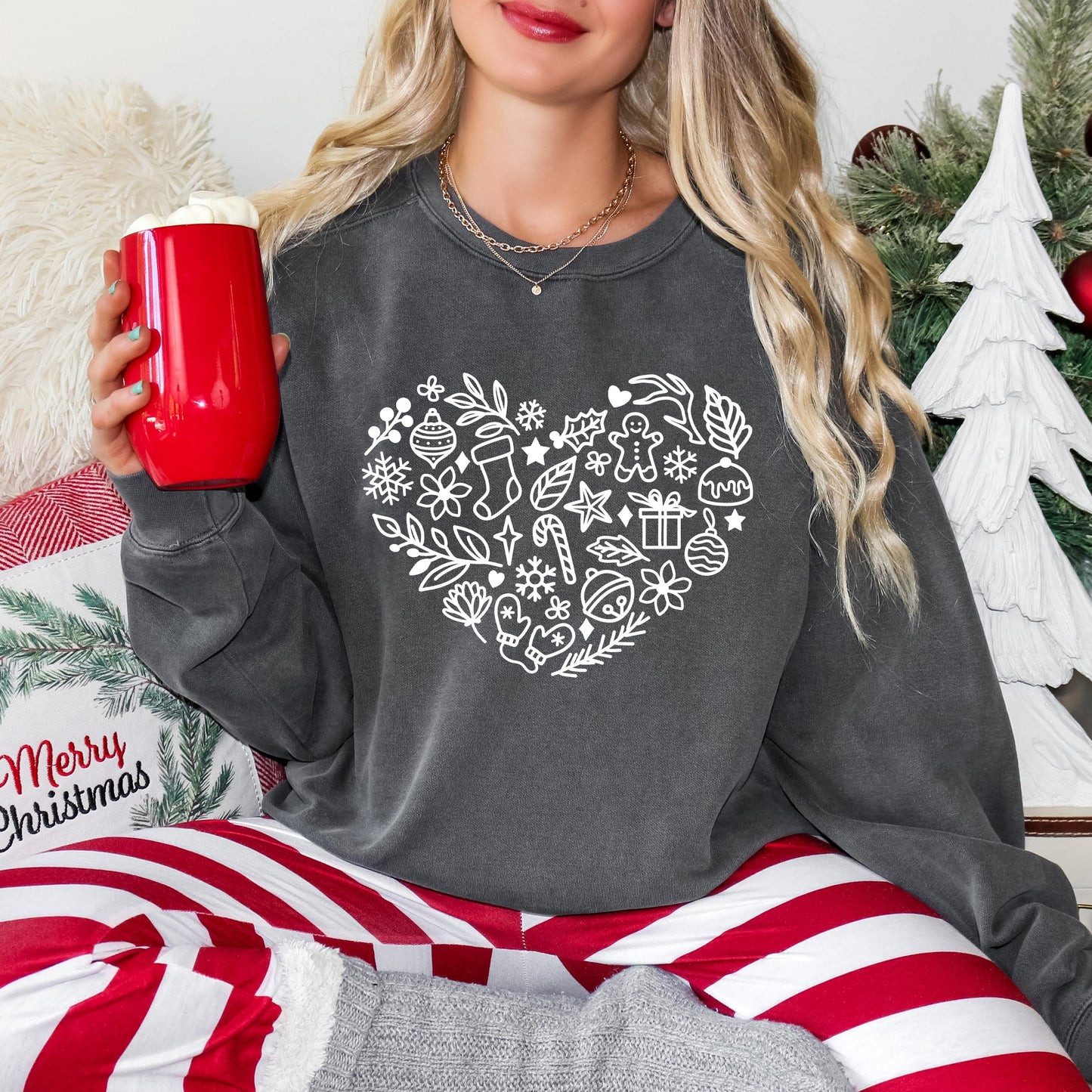 Christmas Heart | Garment Dyed Sweatshirt