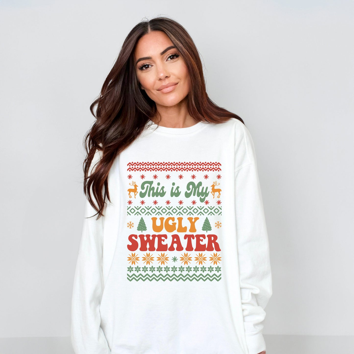 Ugly Sweater Deer | Garment Dyed Sweatshirt