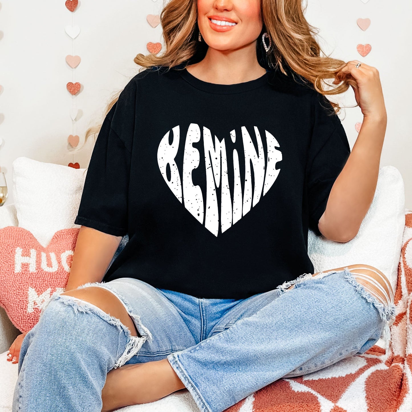 Be Mine Distressed Heart  | Garment Dyed Tee