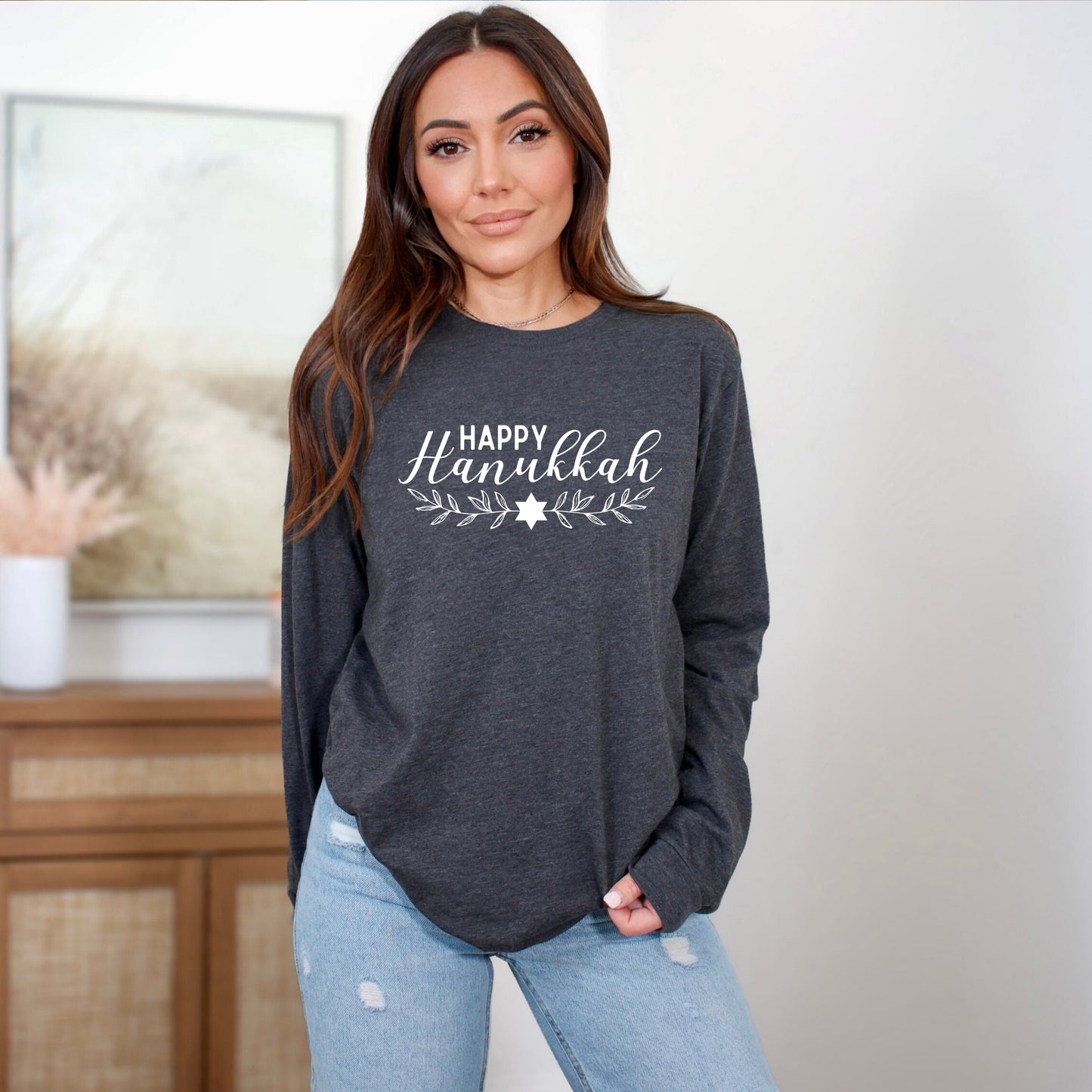 Happy Hanukkah | Long Sleeve Crew Neck