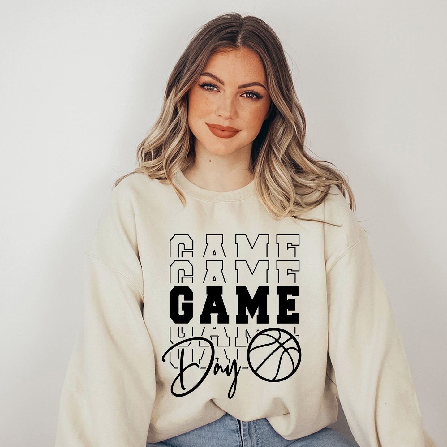 Game Day Stacked Basketball | Sweatshirt