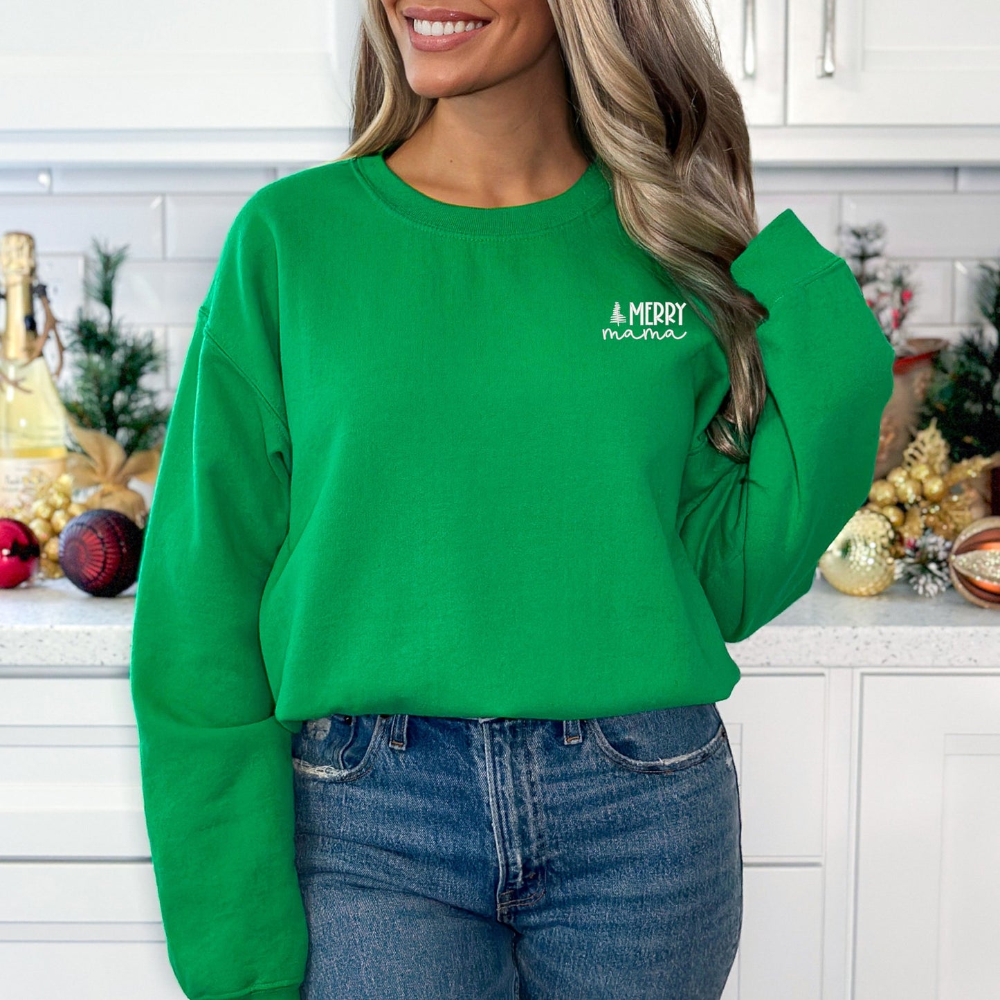 Embroidered Merry Mama Tree | Sweatshirt