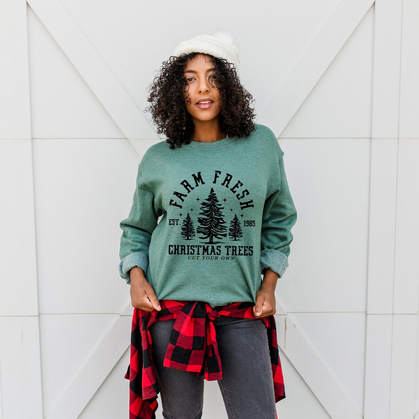 Farm Fresh Christmas Trees Stars | Sweatshirt