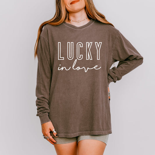 Lucky In Love | Garment Dyed Long Sleeve