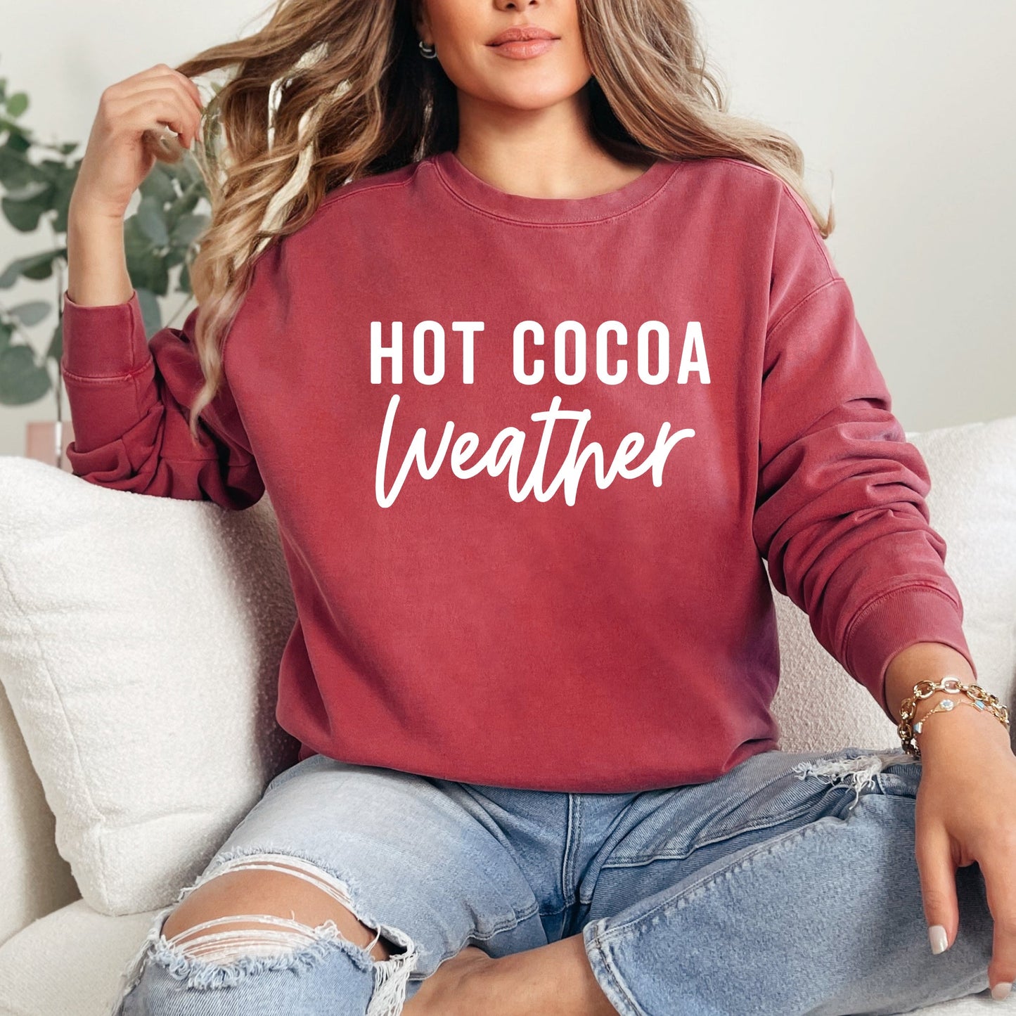 Hot Cocoa Weather | Garment Dyed Sweatshirt