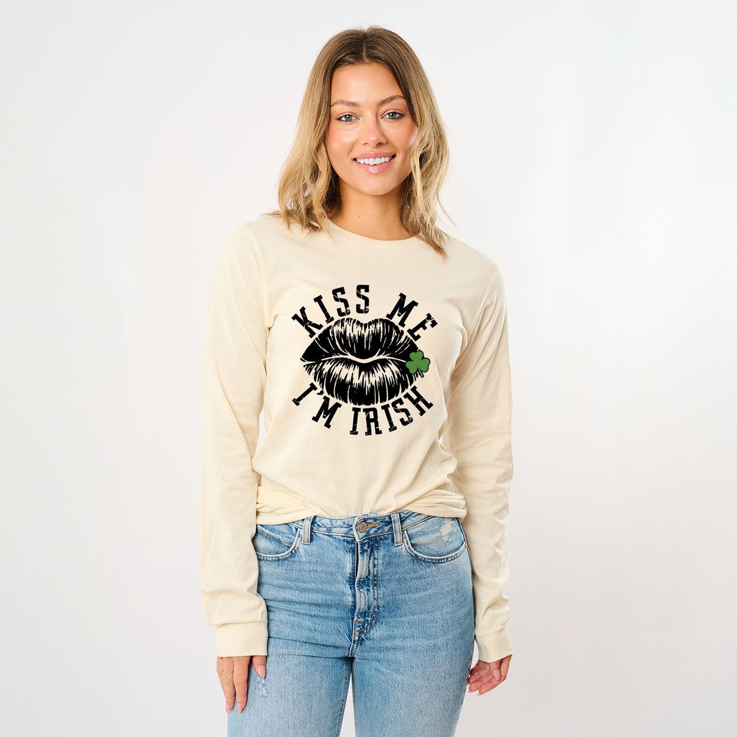 Kiss Me Irish Lips | Long Sleeve Crew Neck