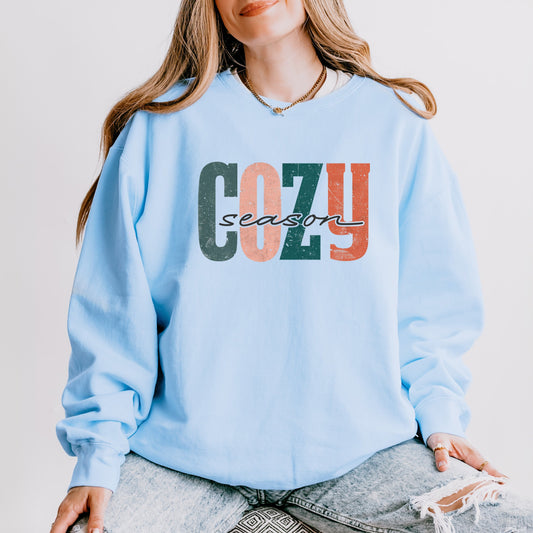 Retro Cozy Season Colorful | Lightweight Garment Dyed Sweatshirt