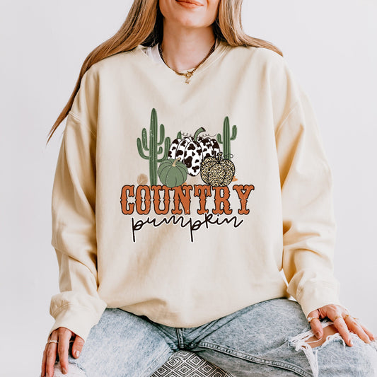 Country Pumpkin Cactus | Lightweight Garment Dyed Sweatshirt