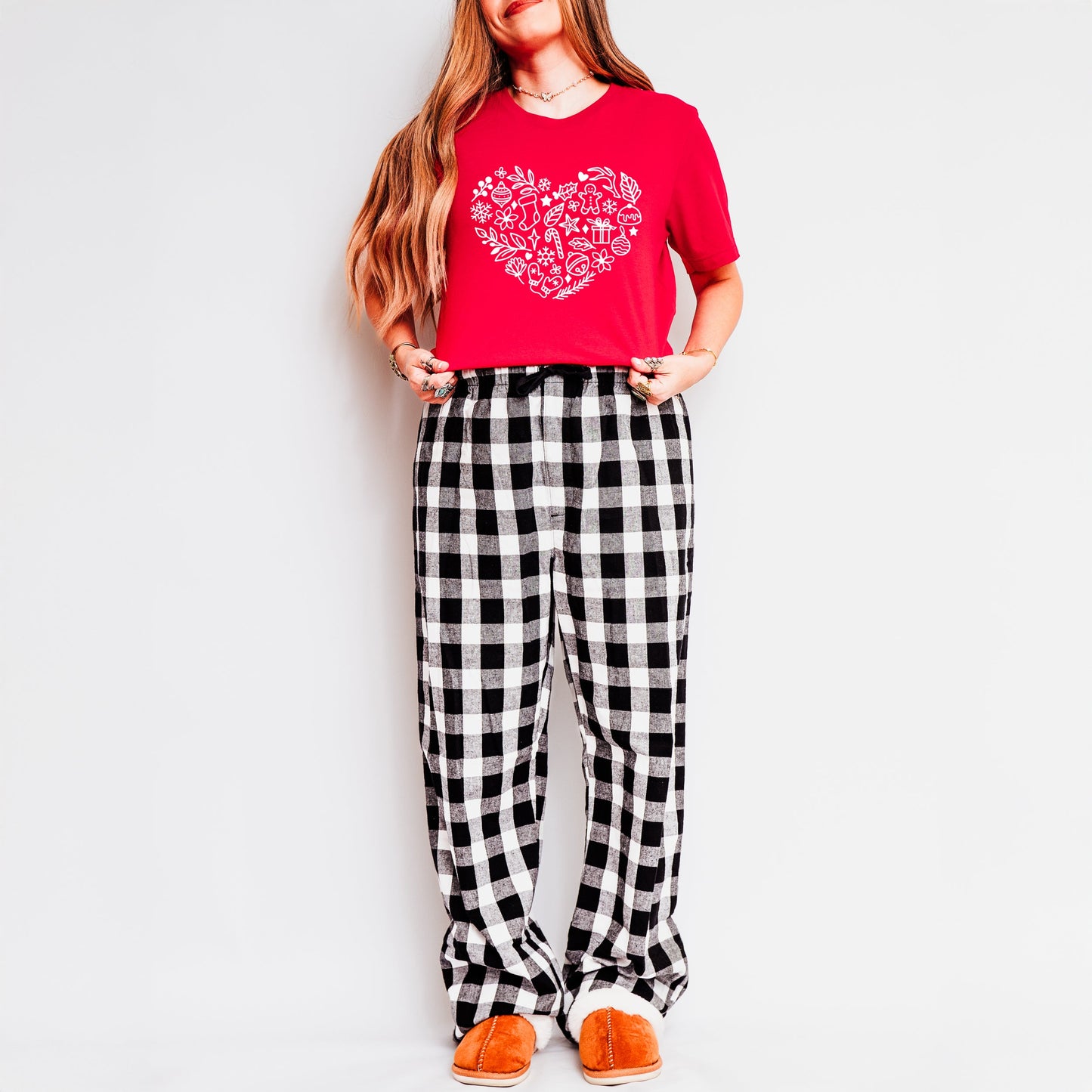 Christmas Heart | Plaid Pajama Set