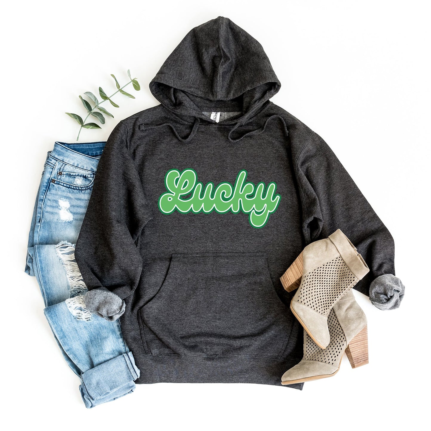 Green Lucky Cursive | Hoodie