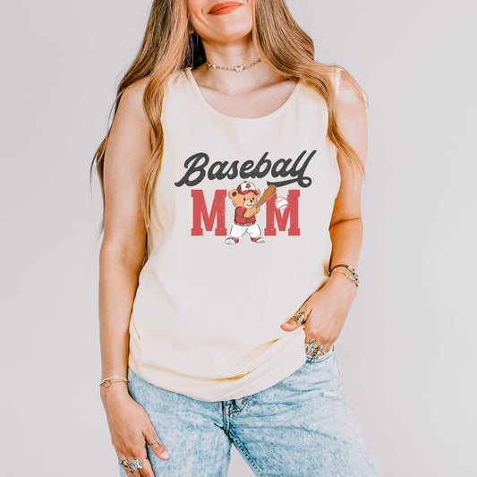 Baseball Mom Teddy Bear | Garment Dyed Tank