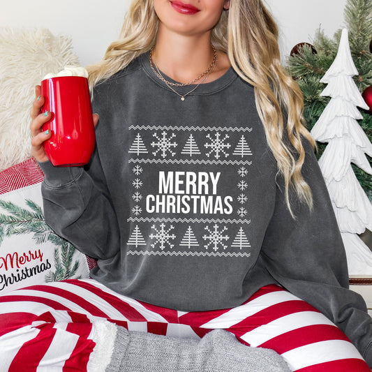 Merry Christmas Sweater | Garment Dyed Sweatshirt