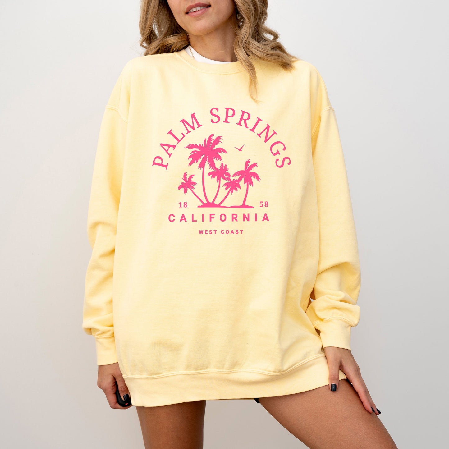 Palm Springs Palm Trees | Garment Dyed Sweatshirt