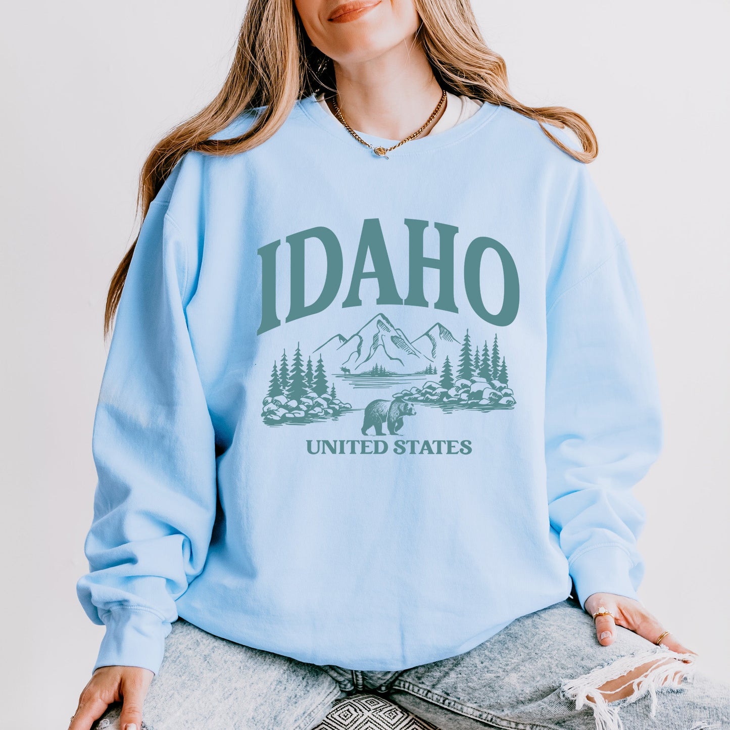 Idaho Forest Scene | Lightweight Garment Dyed Sweatshirt