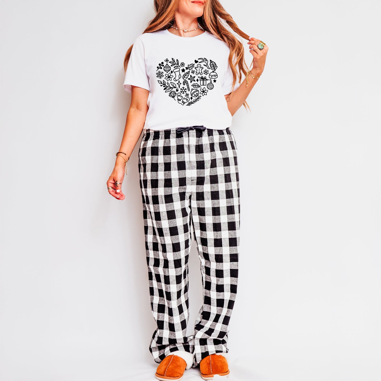 Christmas Heart | Plaid Pajama Set