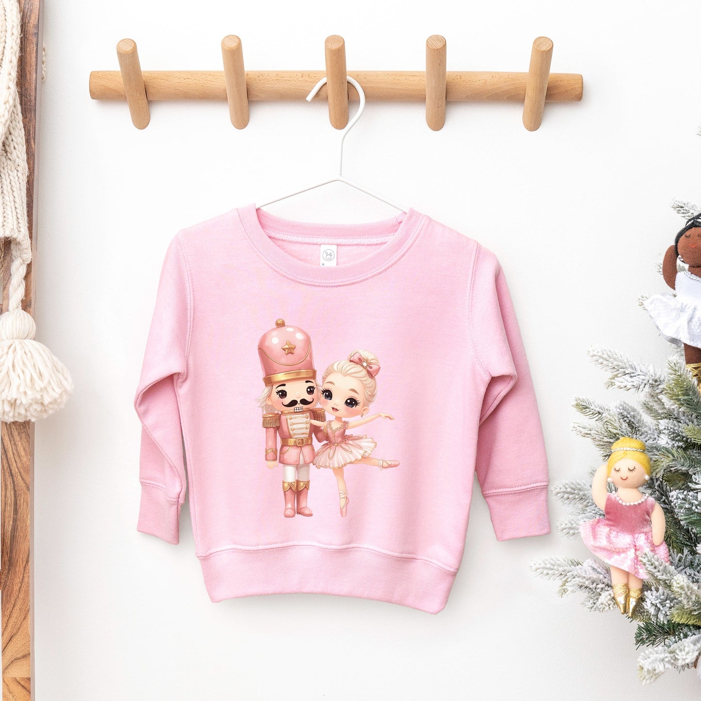 Pink Nutcracker Ballerina - Toddler Graphic Sweatshirt and Youth Graphic Sweatshirt