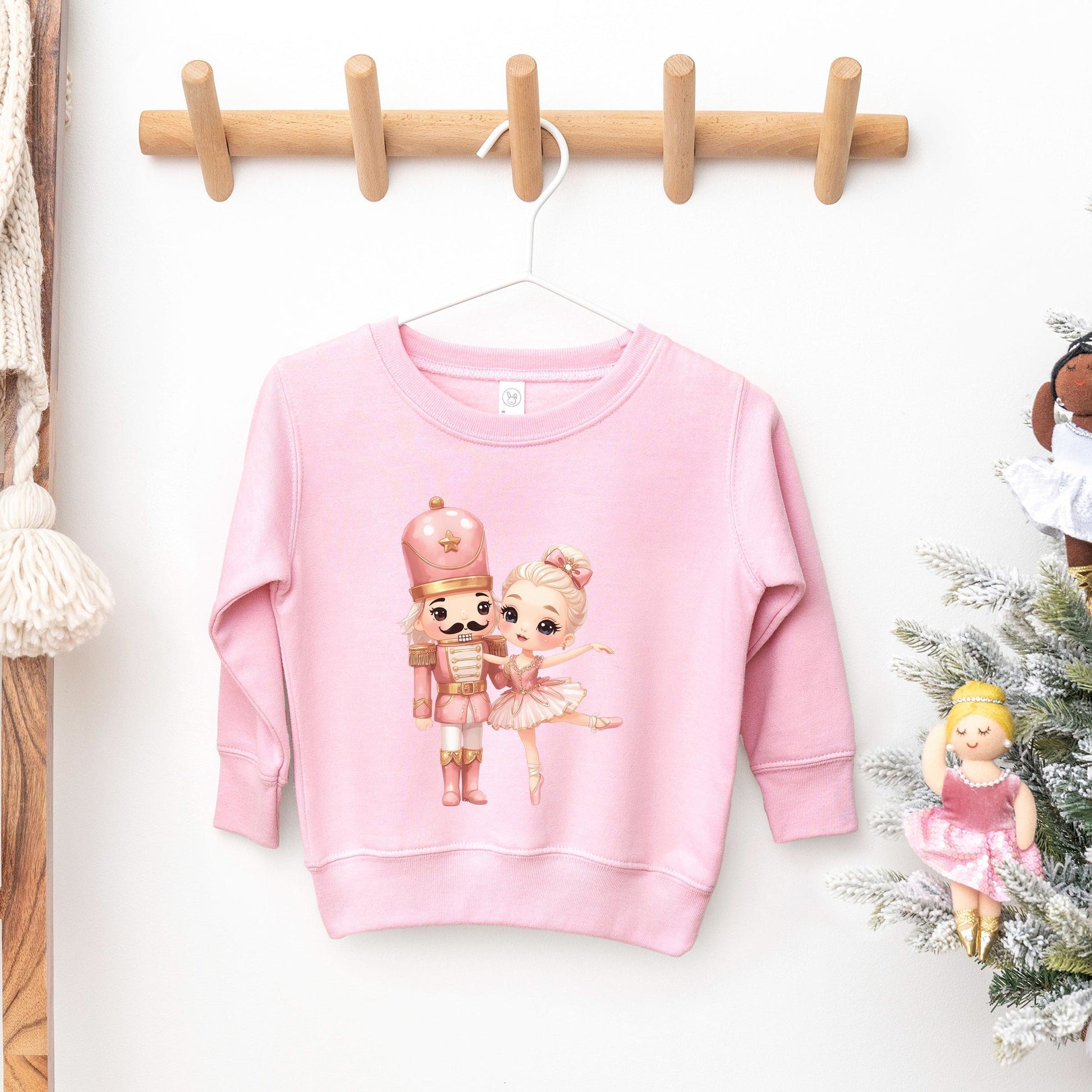 Pink Nutcracker Ballerina - Toddler Graphic Sweatshirt and Youth Graphic Sweatshirt